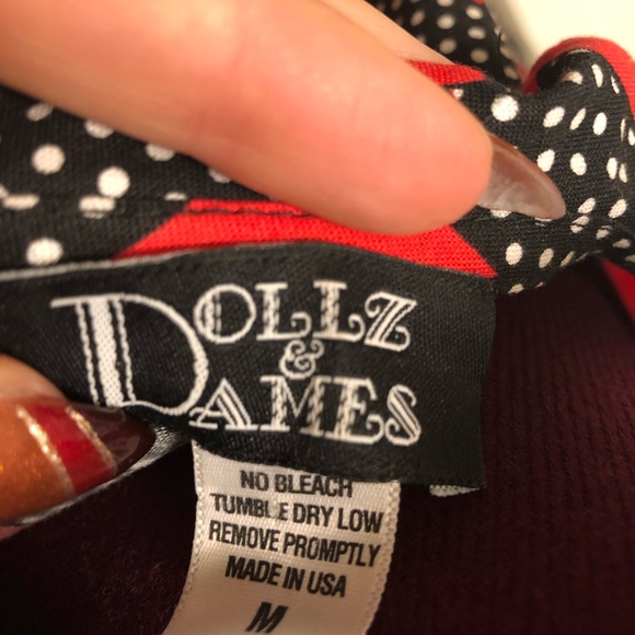 👗fit and flare 💋 dress black and white polka dot - Picture 2 of 5